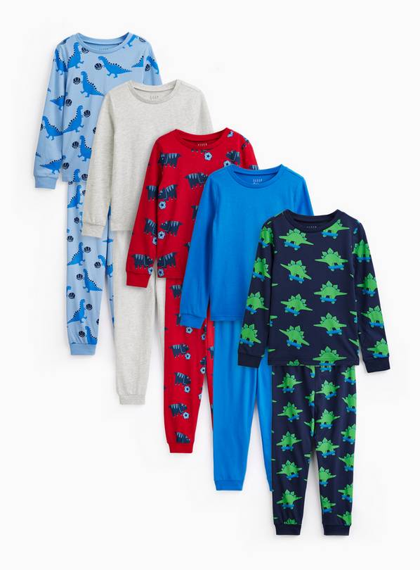 Dino Print Pyjama Set 5 Pack 1-2 years